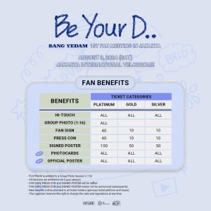 Take a Peek at The Ticket Price details for Bang Yedam First Fan Meeting in Jakarta!