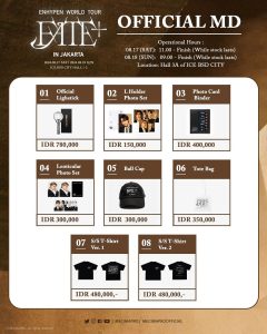 From Official Lighstick to T-shirt, take a peek at the types and prices of Merchandaise ENHYPEN WORLD TOUR “FATE PLUS” IN JAKARTA concert.