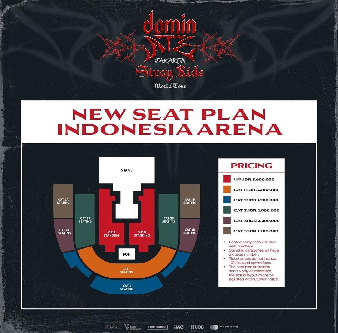 Seat Plan and Setlist for Stray Kids World Tour Concert in Jakarta