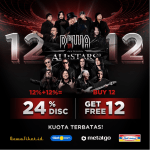 Harbolnas 12:12 Brings Spectacular Ticket Promo for the DEWA19 Featuring All Stars 2.0 Concert December 12, 2024, from 00:01 WIB – 23:59 WIB Limited ticket quota available at dewatiket.id, tiket.com, metalgo.id, and nearby Indomaret
