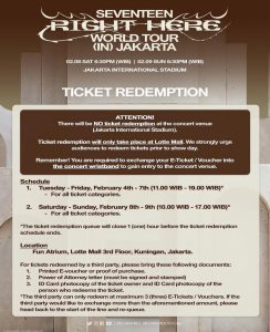Schedule and Ticket Exchange Process for Seventeen’s Concert in Jakarta