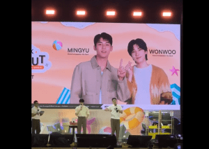 The Excitement of Wonwoo and Mingyu SEVENTEEN at Allo Bank Hangout