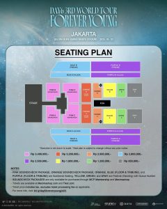 Updated Official Seatplan and Category for Day6 3rd World Tour Forever Young in Jakarta