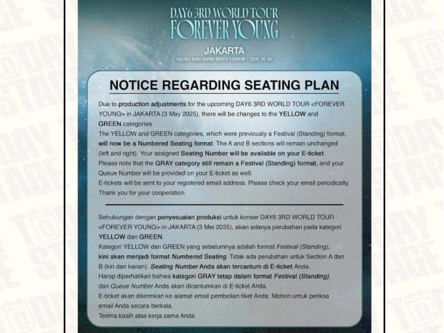 There is no refund option, here is the refund replacement at DAY6 Forever Young Jakarta later!