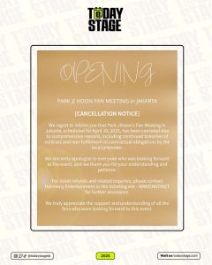 Park Ji Hoon’s Fan Meeting in Jakarta Canceled, 10 Days Before the Event