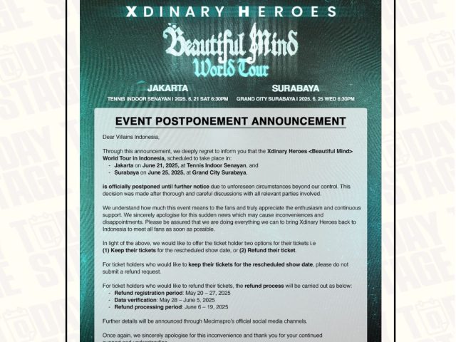 Xdinary Heroes Concert in Jakarta and Surabaya Postponed