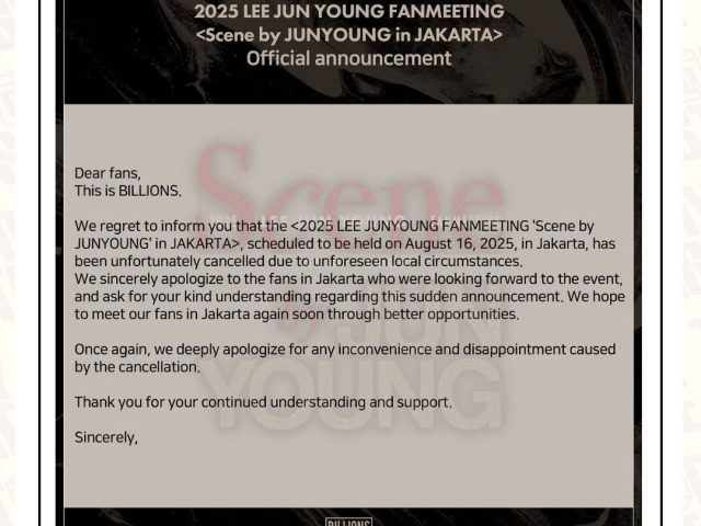 Lee Jun Young Cancels Fan Meeting in Jakarta, Agency Issues Apology