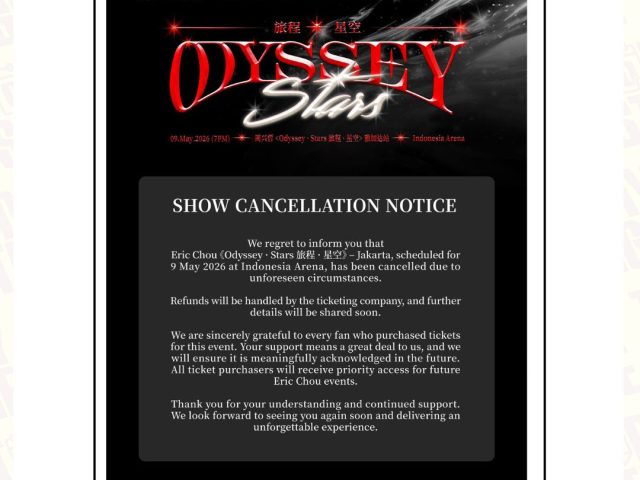 Eric Chou Jakarta Concert Canceled a Month Before the Show — Here’s What Happened