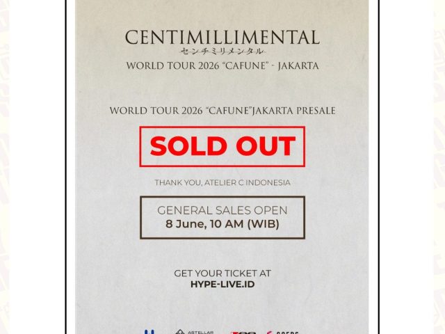 CENTIMILLIMENTAL, THE VOICE BEHIND ANIME GIVEN, PERFORMS LIVE IN JAKARTA — PRESALE SOLD OUT, JUNE 8 GENERAL SALE IS THE LAST CHANCE